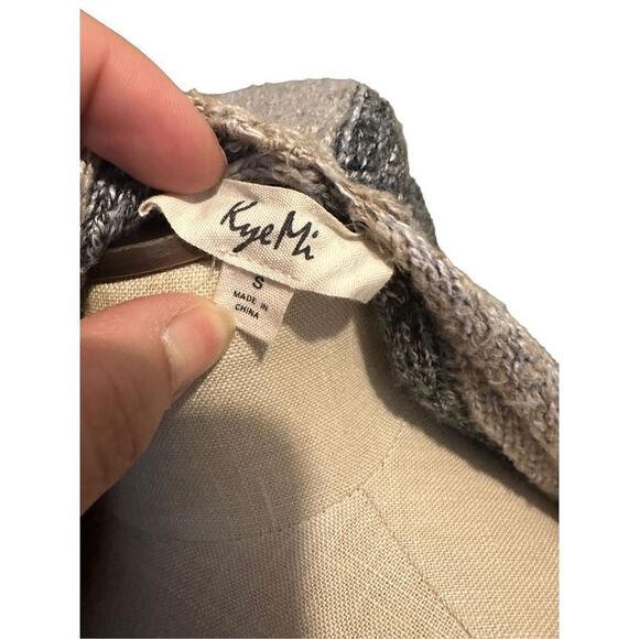 Kye Mi Women Gray Blue Sweater Kimono Cardigan oversized size Small - Picture 7 of 10